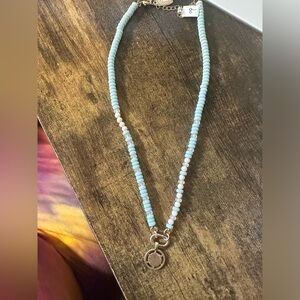 Plunder Design FashionTrend Jewelry Zonna Green Bead Gold Chain Pendant Necklace